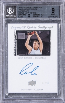 2019 UD “Exquisite Collection” ’09-10 Rookie Tribute Autograph #09TLD Luka Doncic Signed Card (#87/99) - BGS MINT 9/BGS 10